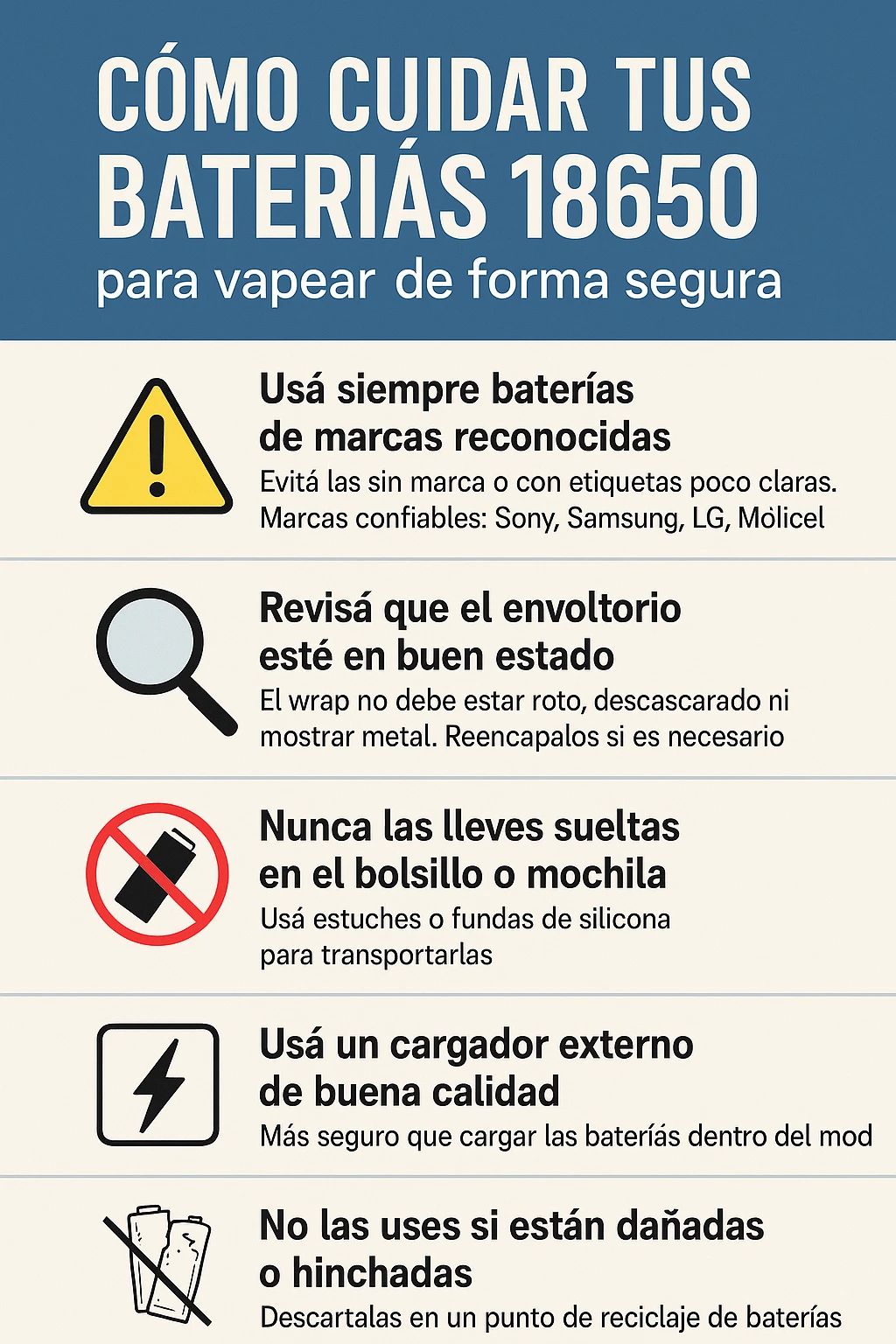 🔋 Cómo cuidar tus baterías 18650 para vapear de forma segura