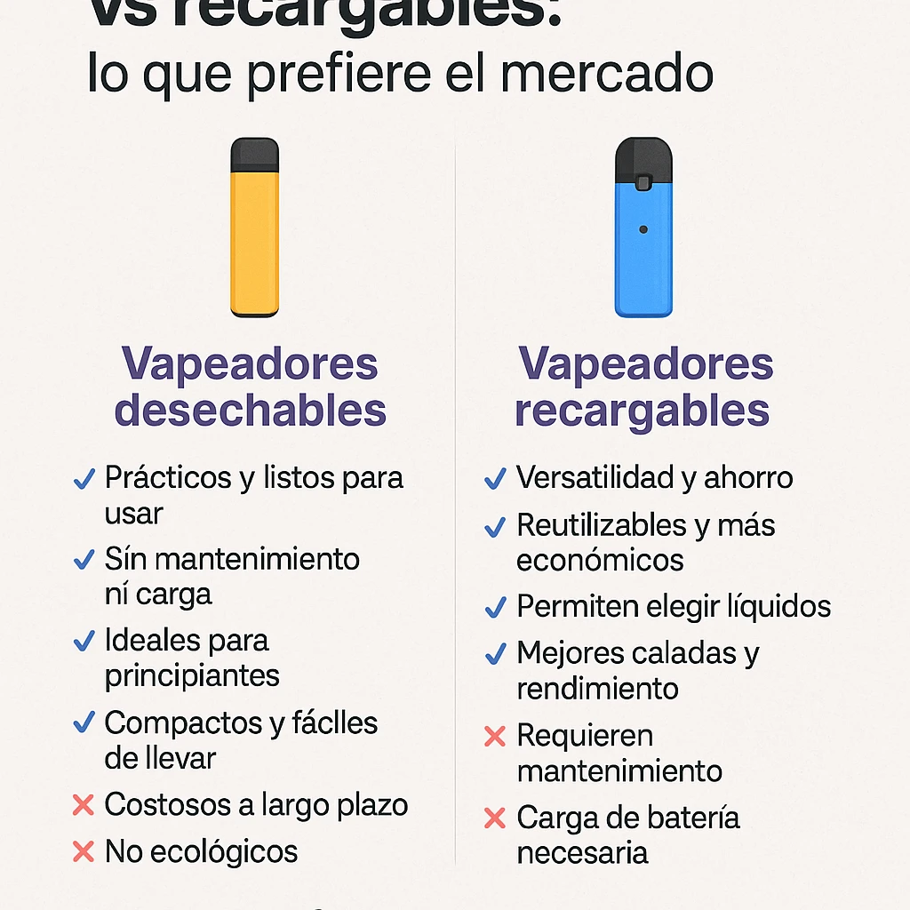 🔄 Vapeadores desechables vs recargables