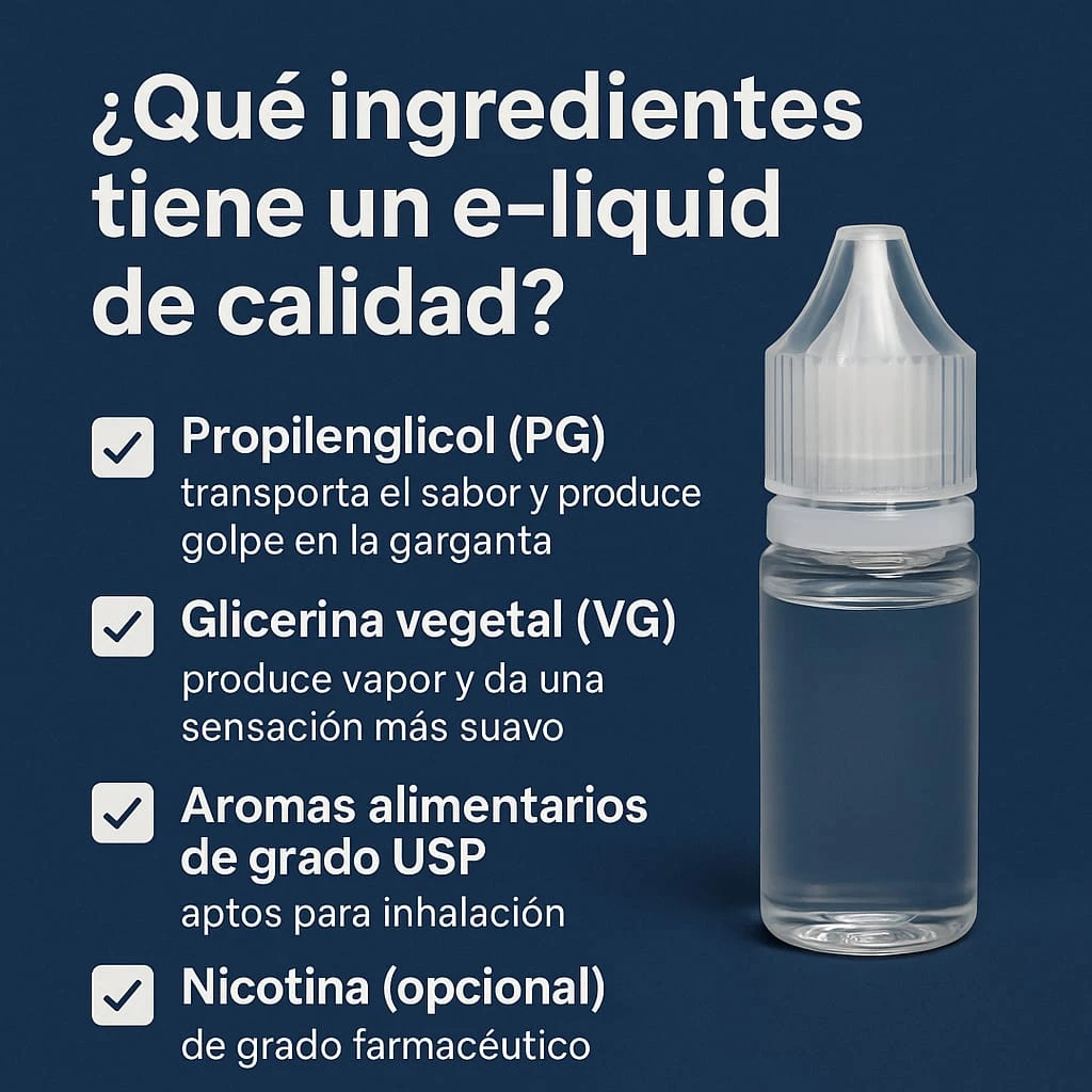 ¿Qué ingredientes tiene un e-liquid de calidad?