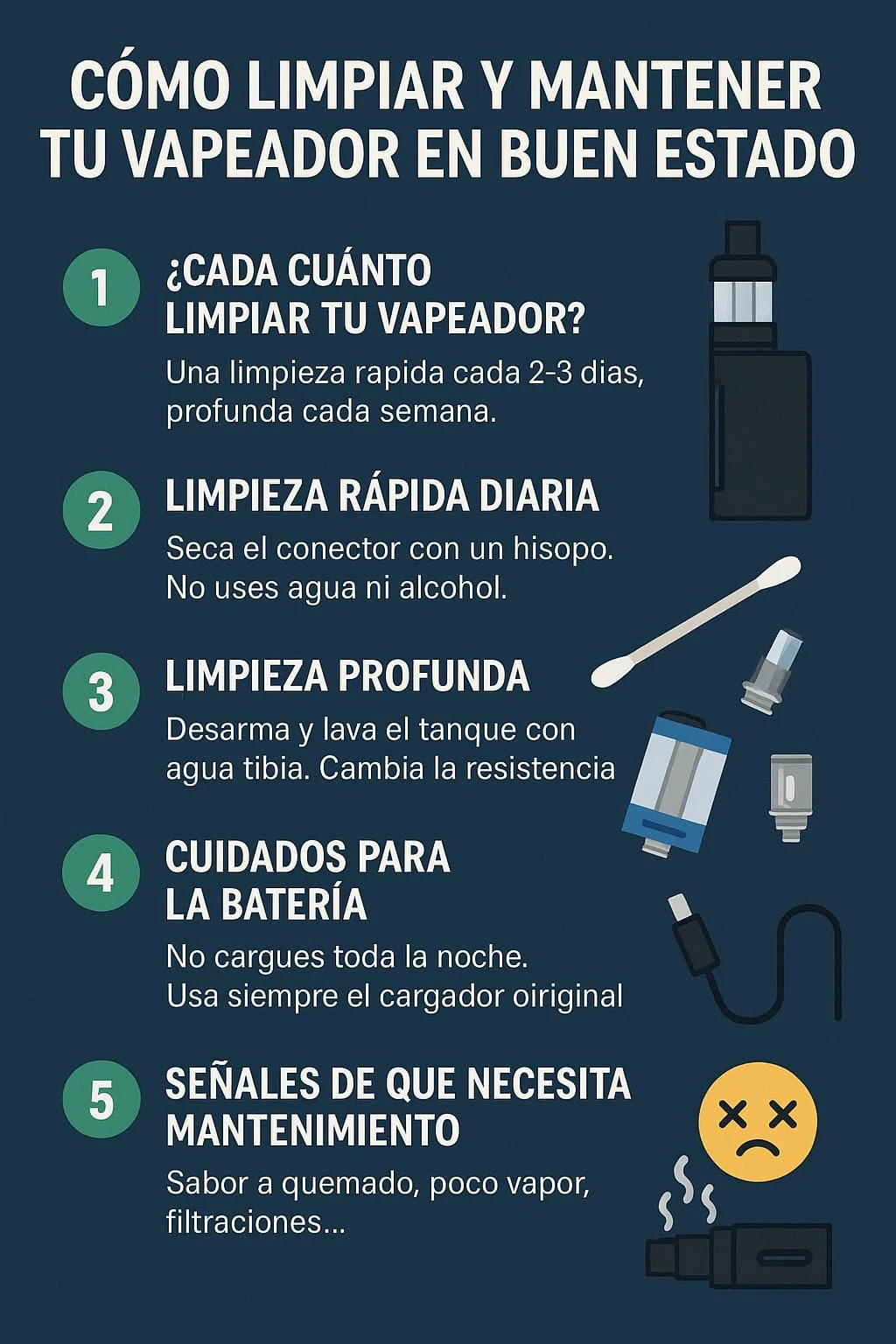 🧼 Cómo limpiar y mantener tu vapeador en buen estado