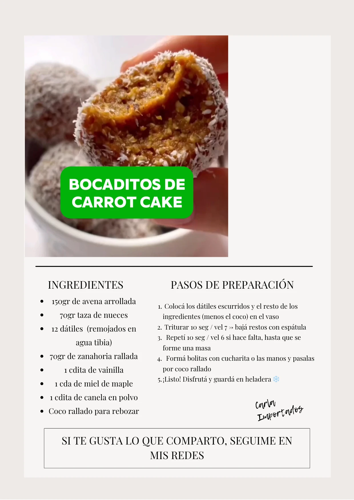 Bocaditos de Carrot Cake