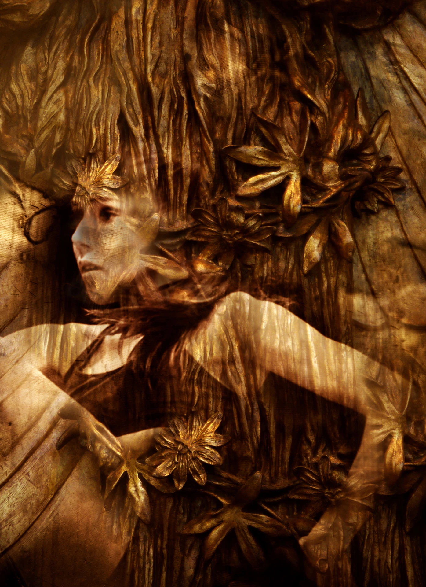 Serie Jardin de Acero - Fotomontaje digital impreso en cuero ecologico - 50cm x 70cm - 2017