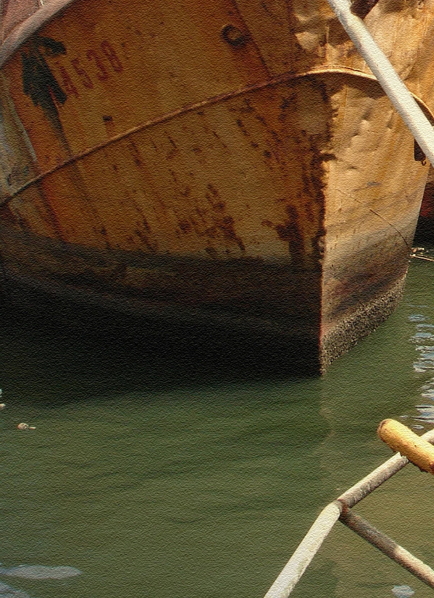 Serie Cementerio de Barcos X - Impresión en cuero ecologico - 60cm x 93cm