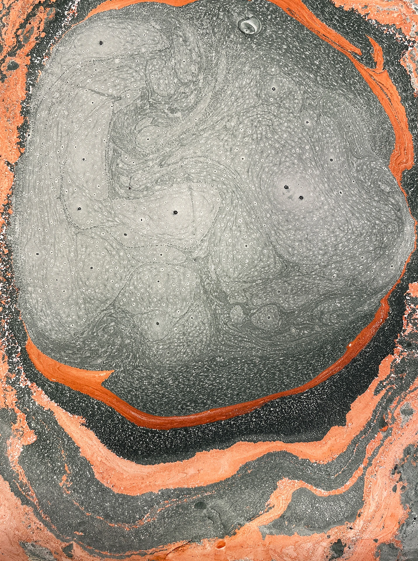 Textura 18 - suminagashi en papel de algodon - 35cm x 50cm - 2024