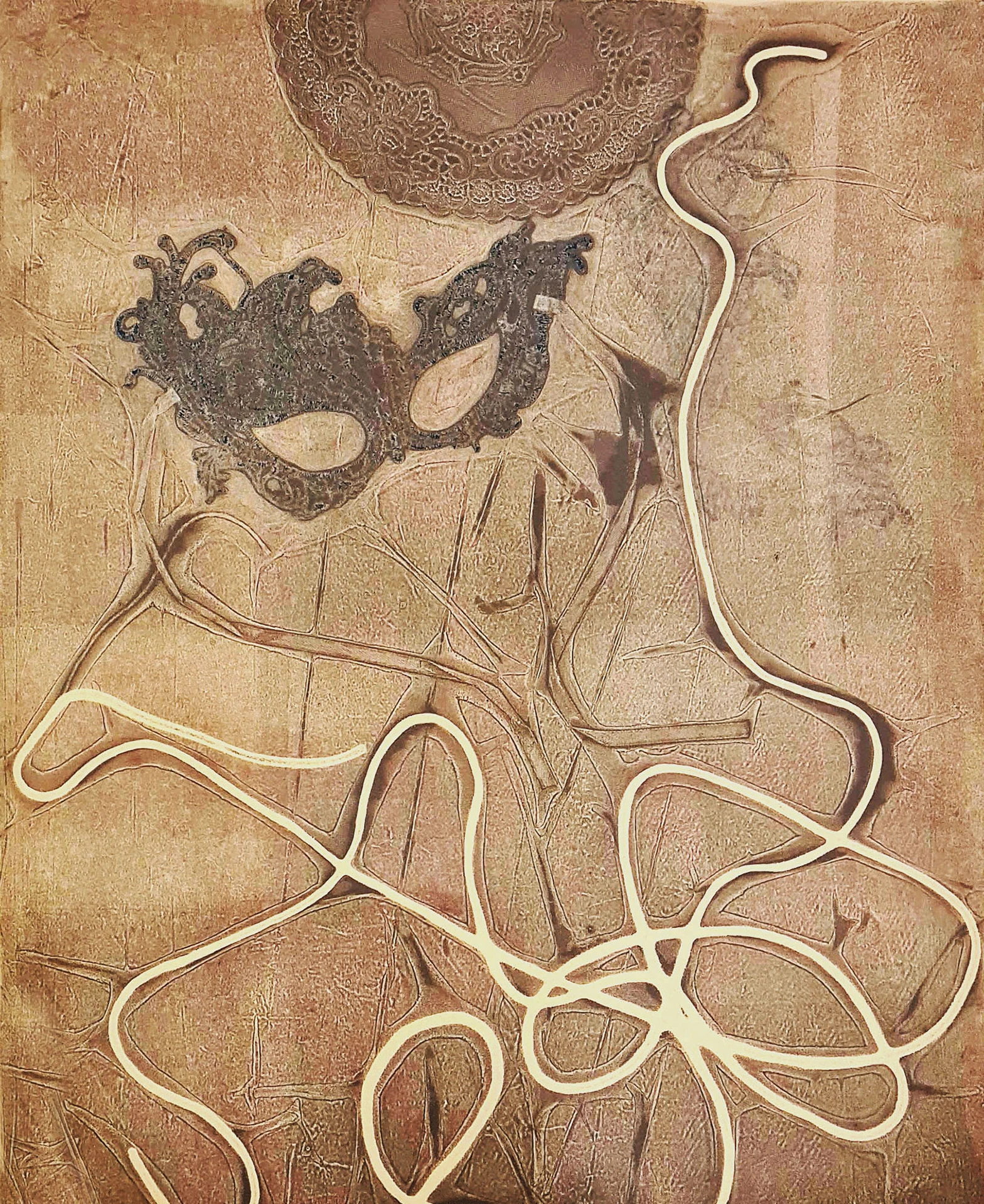 Uniones 2 - Monocopia - Gel biodegradable - impresión en canson edition de 240 - 50cm x 60cm - 2017-18