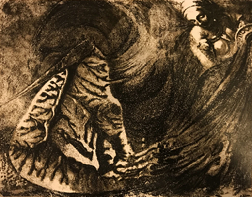 Sembradora - Litografia en Gres - 20cm x 30 cm - 2019