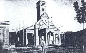 Templo en construcción 1931, trabajos a cargo del contratista Ángel Coletti. (aporte de sus sobrinas)