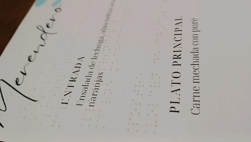 Menú braille
