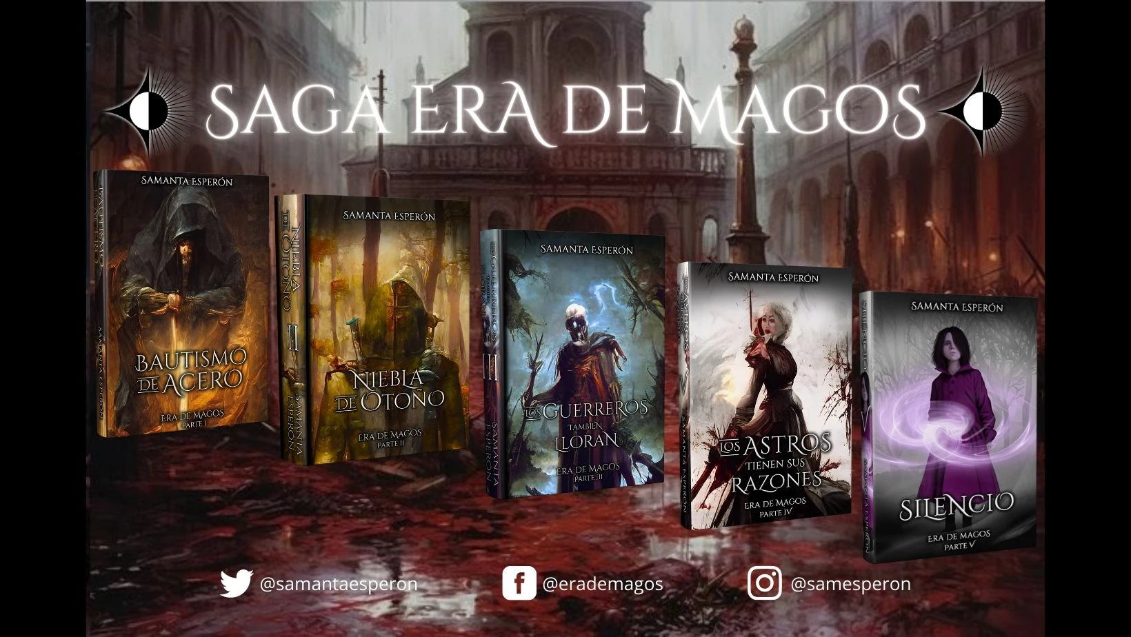 Los cinco libros pertenecientes a la saga Era de Magos