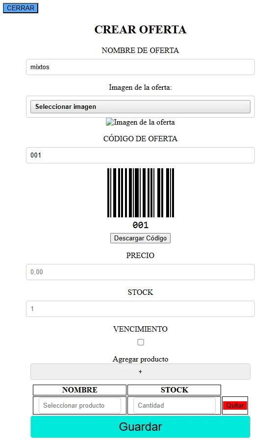 crear ofertas