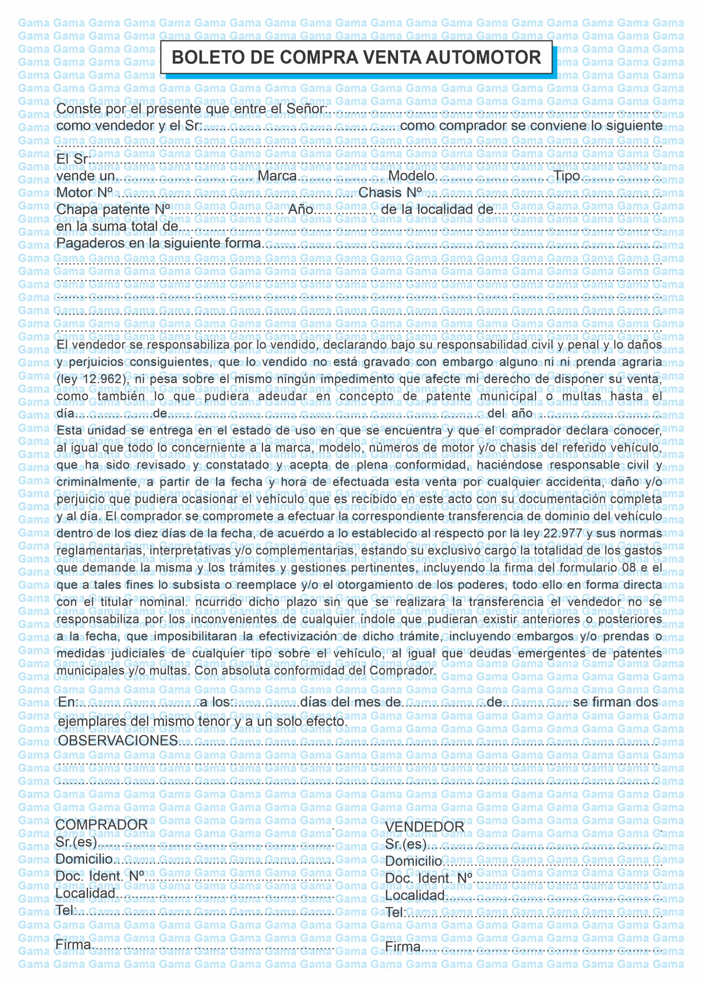 Boleto Compra/Venta