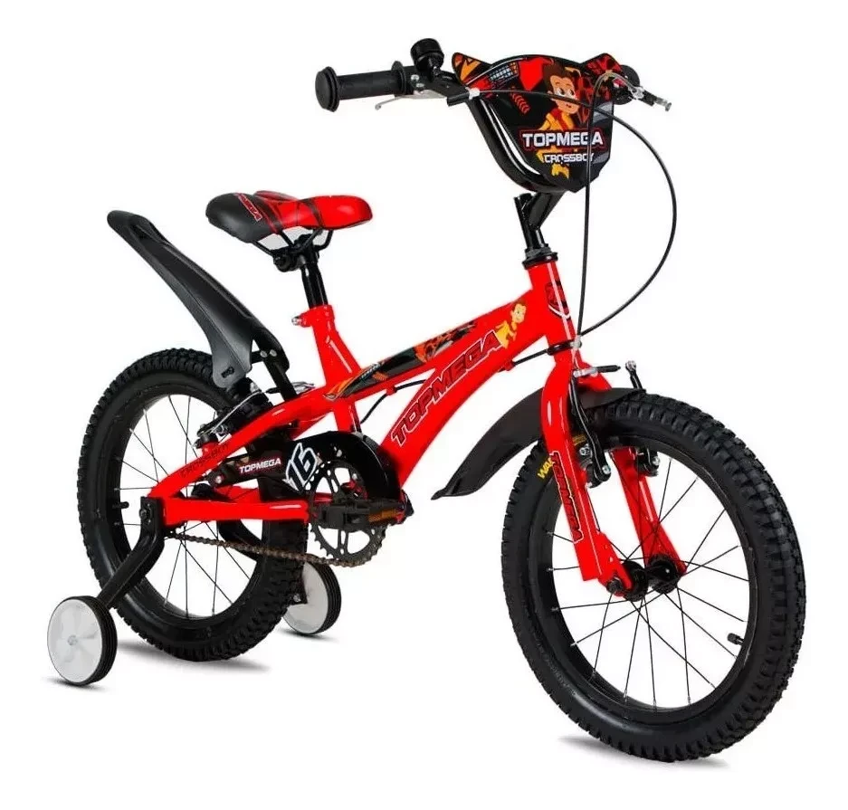 []Bicicleta Rod 16 TopMega Cross Rodado 16 Nene Con Rueditas