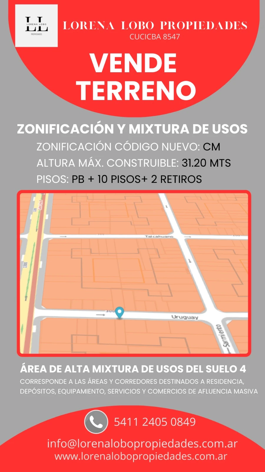 VENTA TERRENO URUGUAY 356 LORENA LOBO PROPIEDADES