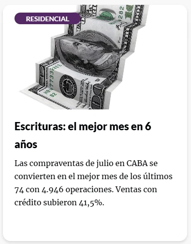 ESCRITURAS: el mejor mes en 6 años- AÑO 2024