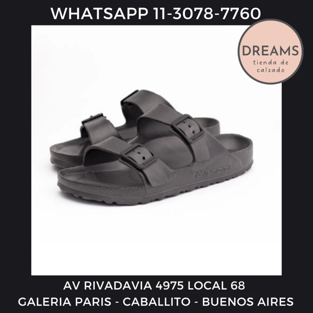 sandalias negras para mujer livianas Faraon hebillas tipo birken dedo Dreams Calzado Caballito Av Rivadavia 4975 local 68 Galeria Paris.