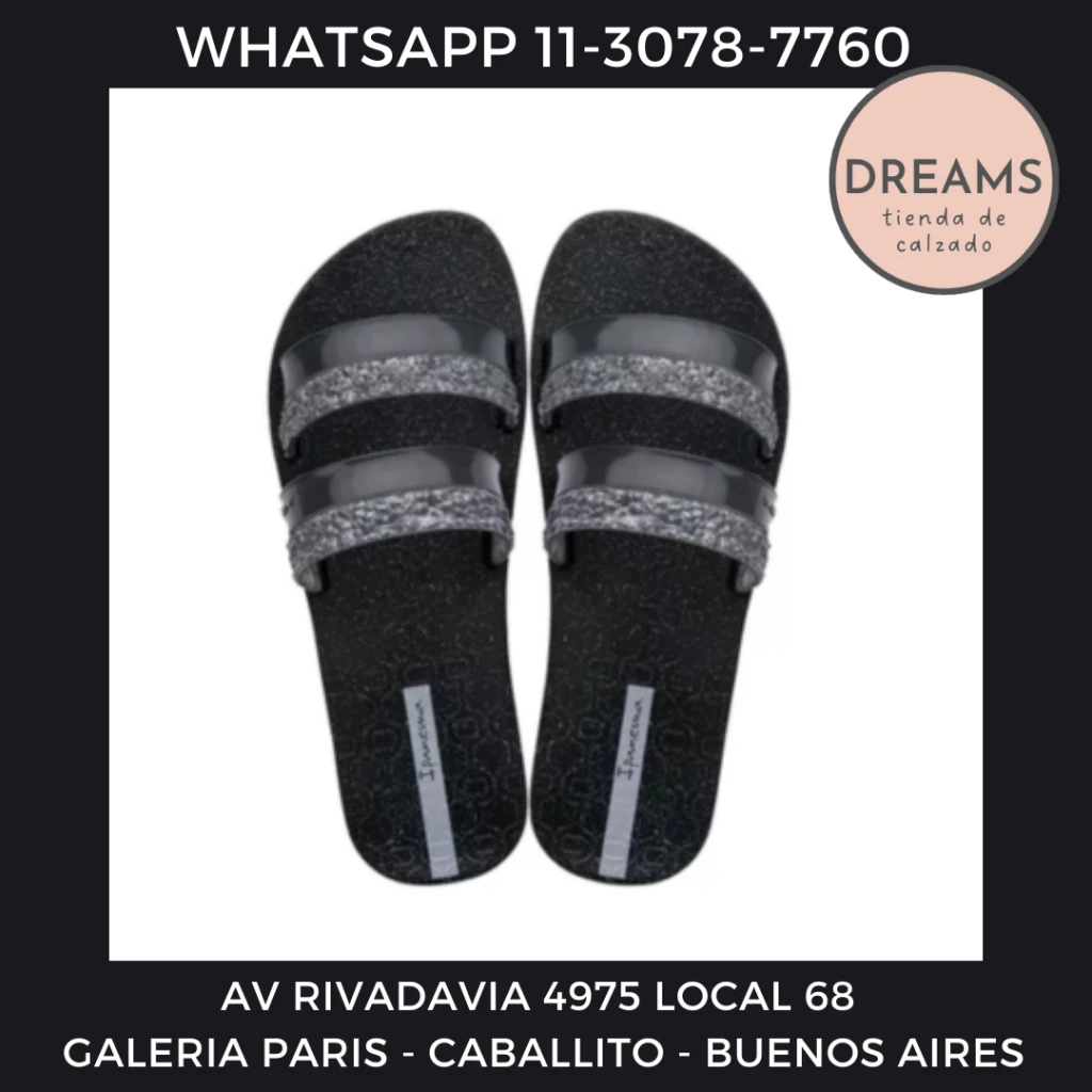 Sandalias Ipanema mujer ojotas importadas glitz brillo negro Dreams Calzado Caballito Av Rivadavia 4975 local 68 Galeria paris Zapateria