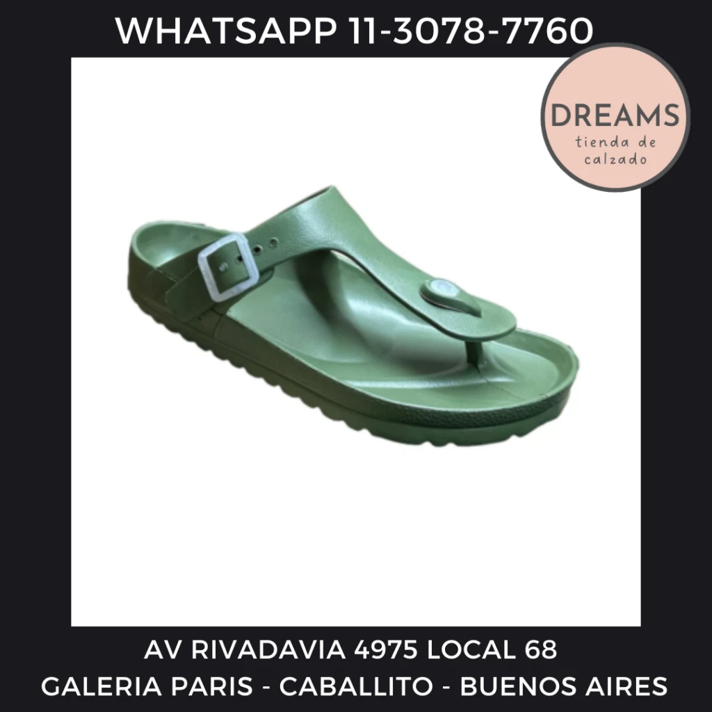 Sandalias faraon 2017ojotas dedo hebillas cemento verde Dreams Calzado Caballito Av Rivadavia 4975 local 68 Galeria paris Zapateria