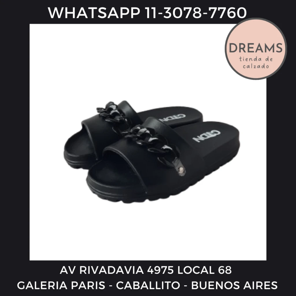 Sandalias chinela chancla Citadina negro bajas zapatos Dreams Calzado Caballito Av Rivadavia 4975 local 68 Galeria paris Zapateria