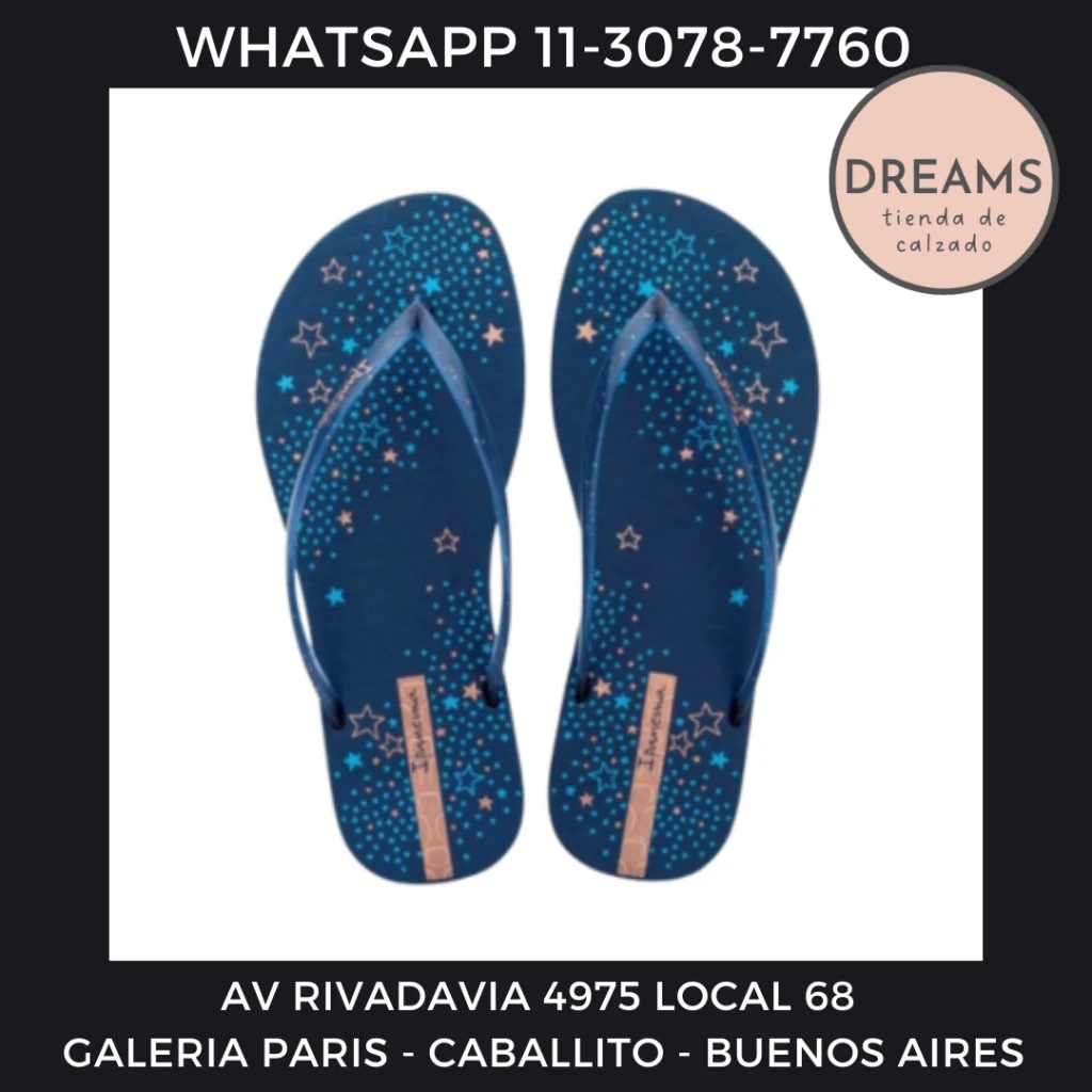 Ojotas Ipanema para mujer Easy star estrellas azul Dreams Calzado Caballito Av Rivadavia 4975 local 68 Galeria Paris