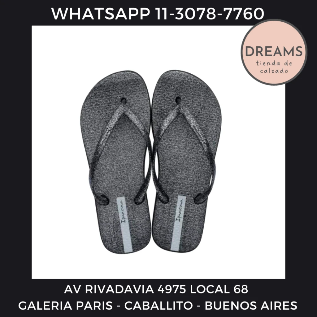 Ojotas Ipanema para mujer Glitter Fem negro Dreams Calzado Caballito Av Rivadavia 4975 local 68 Galeria Paris