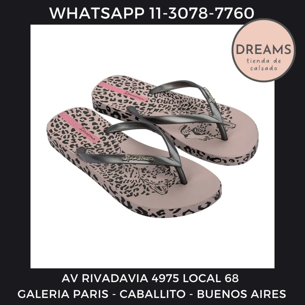 Ojotas Ipanema para mujer animal chic plateado Dreams Calzado Caballito Av Rivadavia 4975 local 68 Galeria Paris