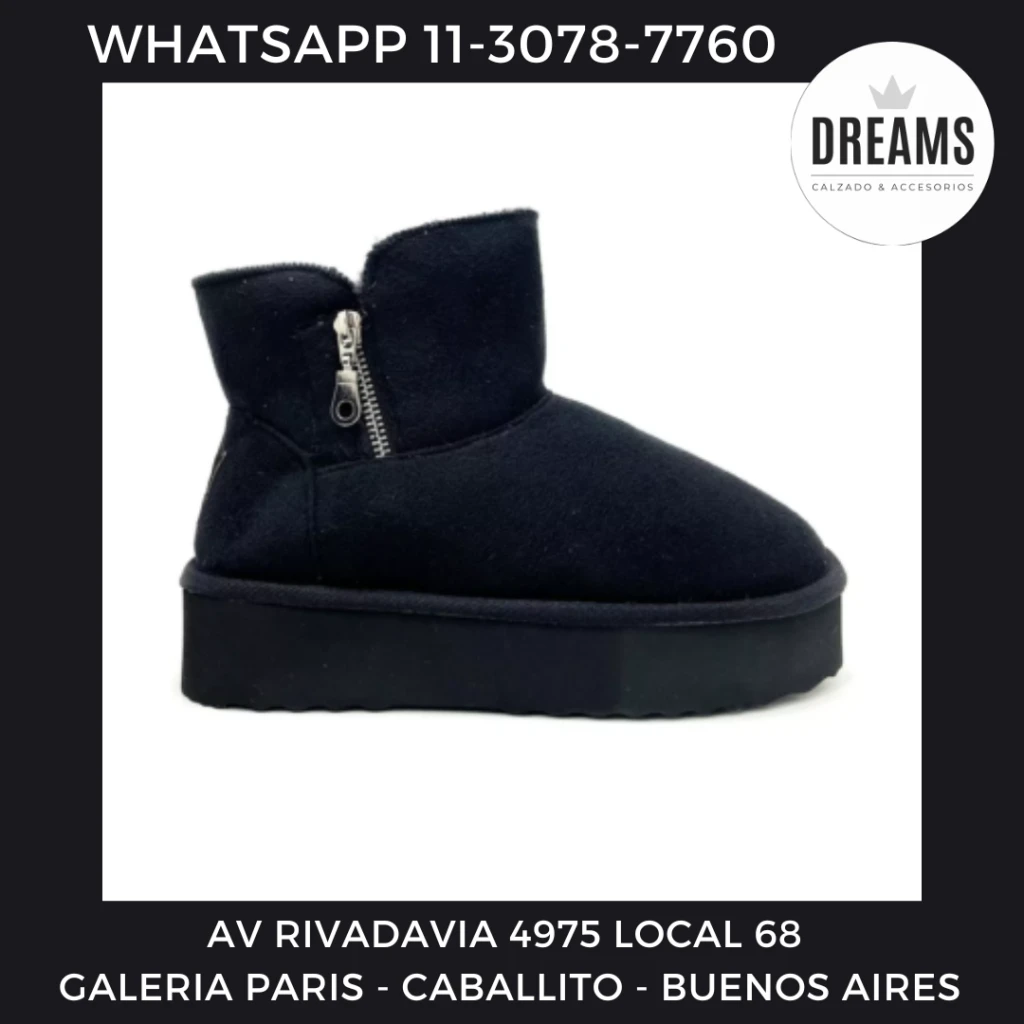 Pantubotas para mujer con plataforma siempre Reina negro Dreams Calzado Caballito Av Rivadavia 4975 local 68 Galeria Paris