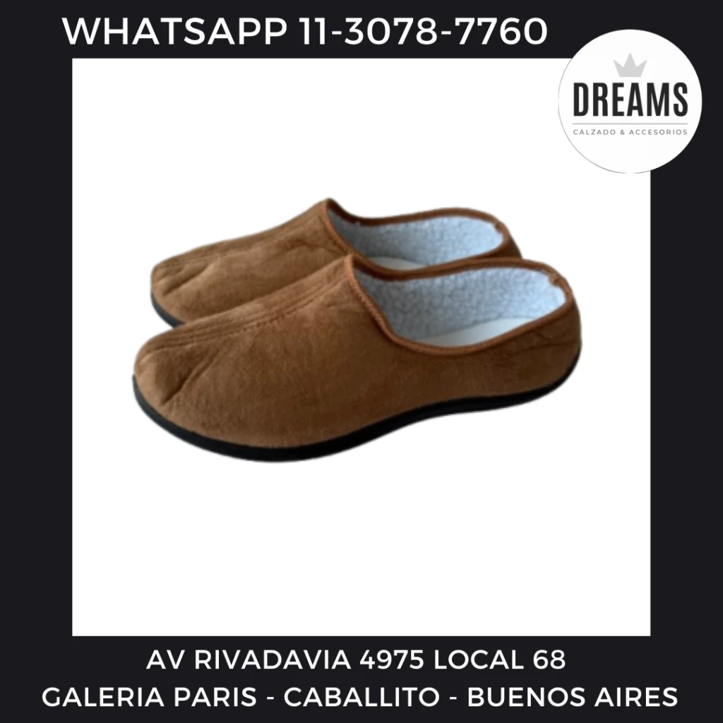 Pantuflas zuecos marron ladrillo Iris Los Cañas Dreams Calzado Caballito AV Rivadavia 4975 local 68 Galeria Paris