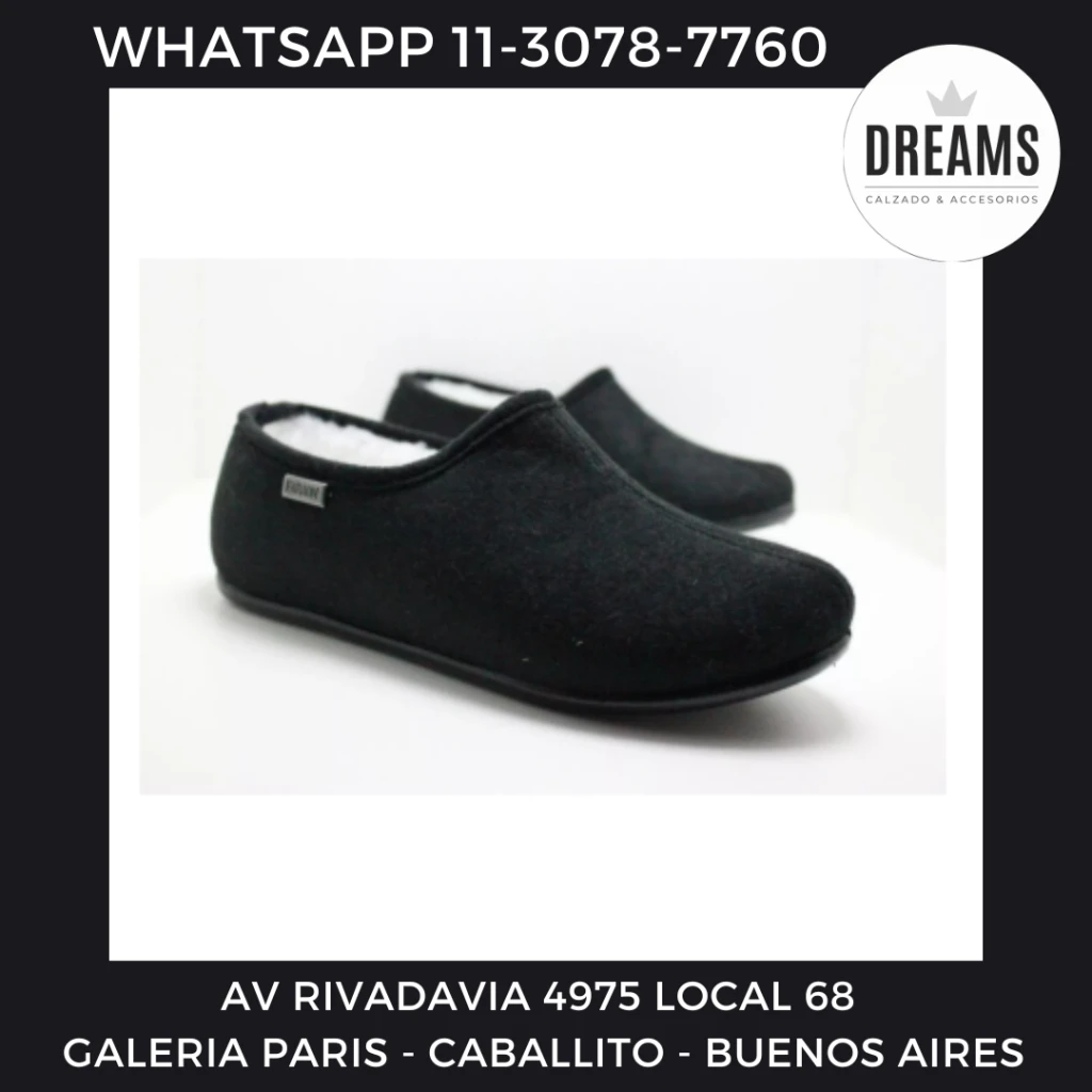 Pantuflas Faraon abrigo negro cerradas sleeper hornito Dreams Calzado Caballito AV Rivadavia 4975 local 68 Galeria Paris