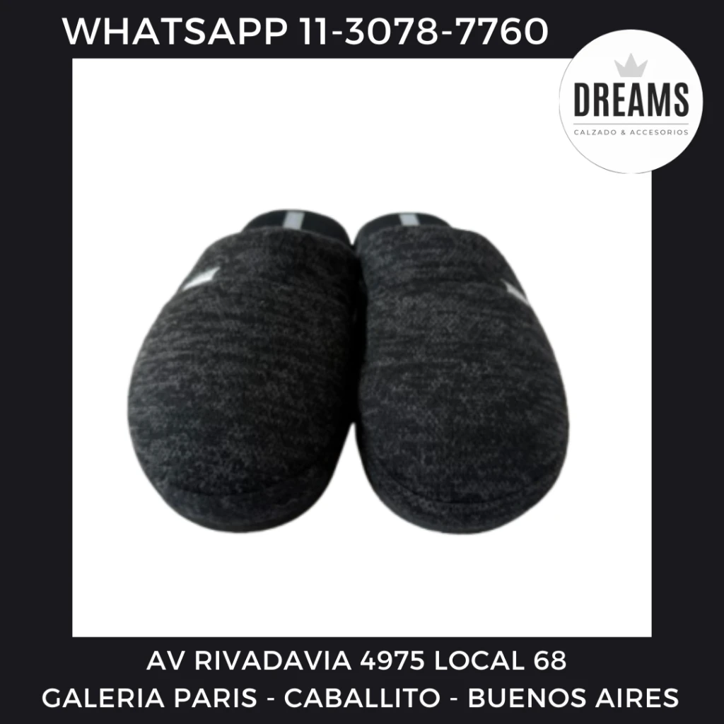 Pantuflas espumon para hombre acolchadas Solanas negro 600 Dreams Calzado Caballito Av Rivadavia 4975 local 68 Galeria Paris