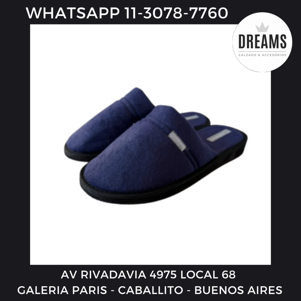 Chinelas pantuflas para hombre 132 azul Solanas Dreams Calzado Caballito Av Rivadavia 4975 local 68 Galeria Paris