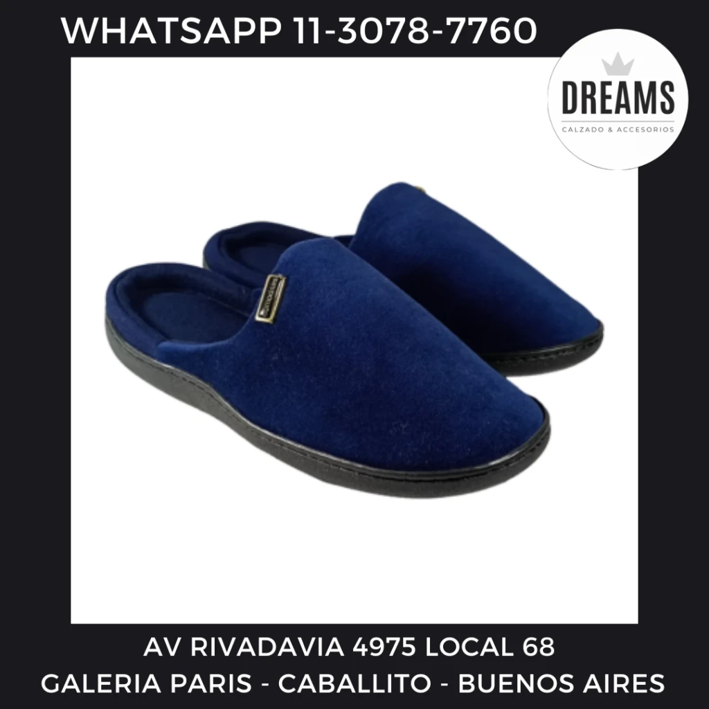 Chinelas pantuflas para hombre Comoditas 592 azul Dreams Calzado Caballito Av Rivadavia 4975 local 68 Galeria Paris
