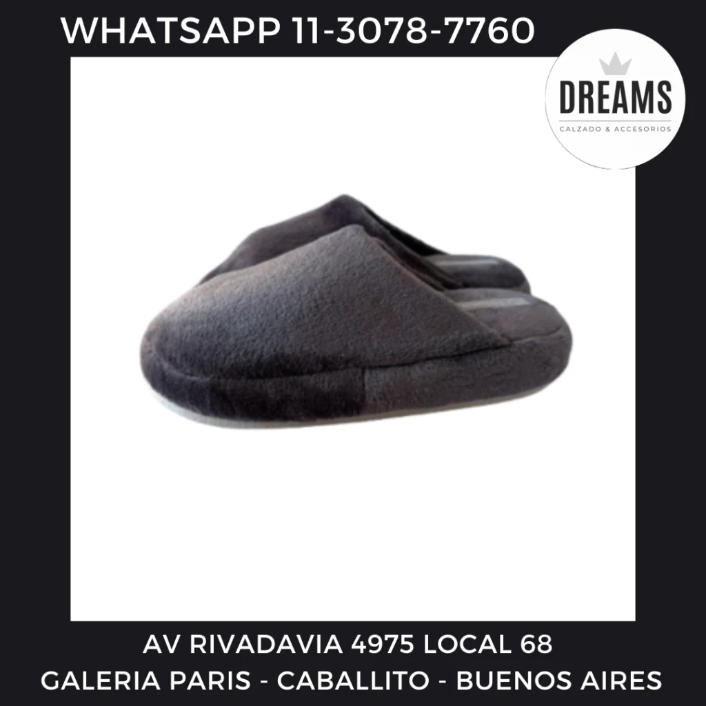 Espumones acolchados peluche gris mujer Solanas Dreams Calzado Caballito Av Rivadavia 4975 local 68 Galeria Paris