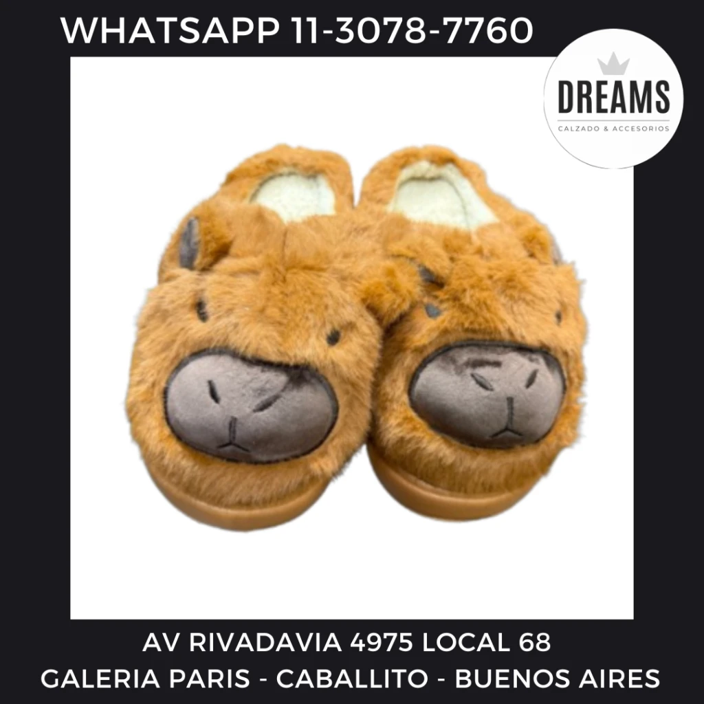 Pantuflas importadas Capibara Dreams Calzado Caballito Av Rivadavia 4975 local 68 Galeria Paris