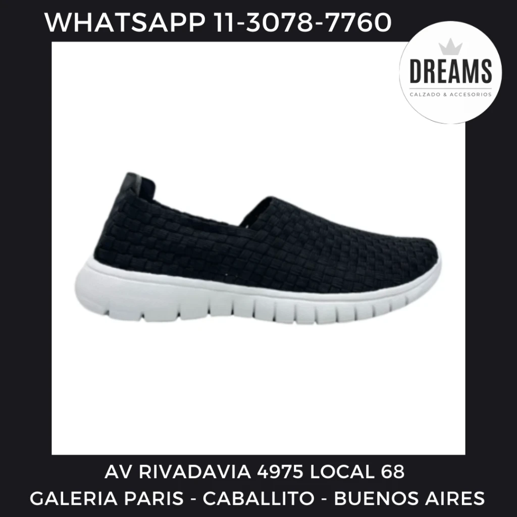Zapatillas elastizadas mujer Flywing negro Dreams Calzado Caballito Av Rivadavia 4975 local 68 Galeria Paris