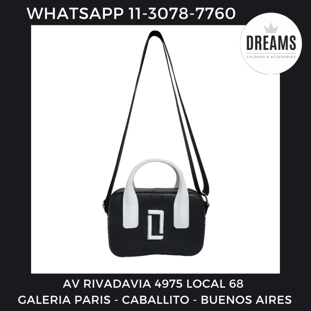 Cartera Das Luz impermeable mujer Loures negro blancoDreams Calzado Caballito Av Rivadavia 4975 local 68 Galeria Paris