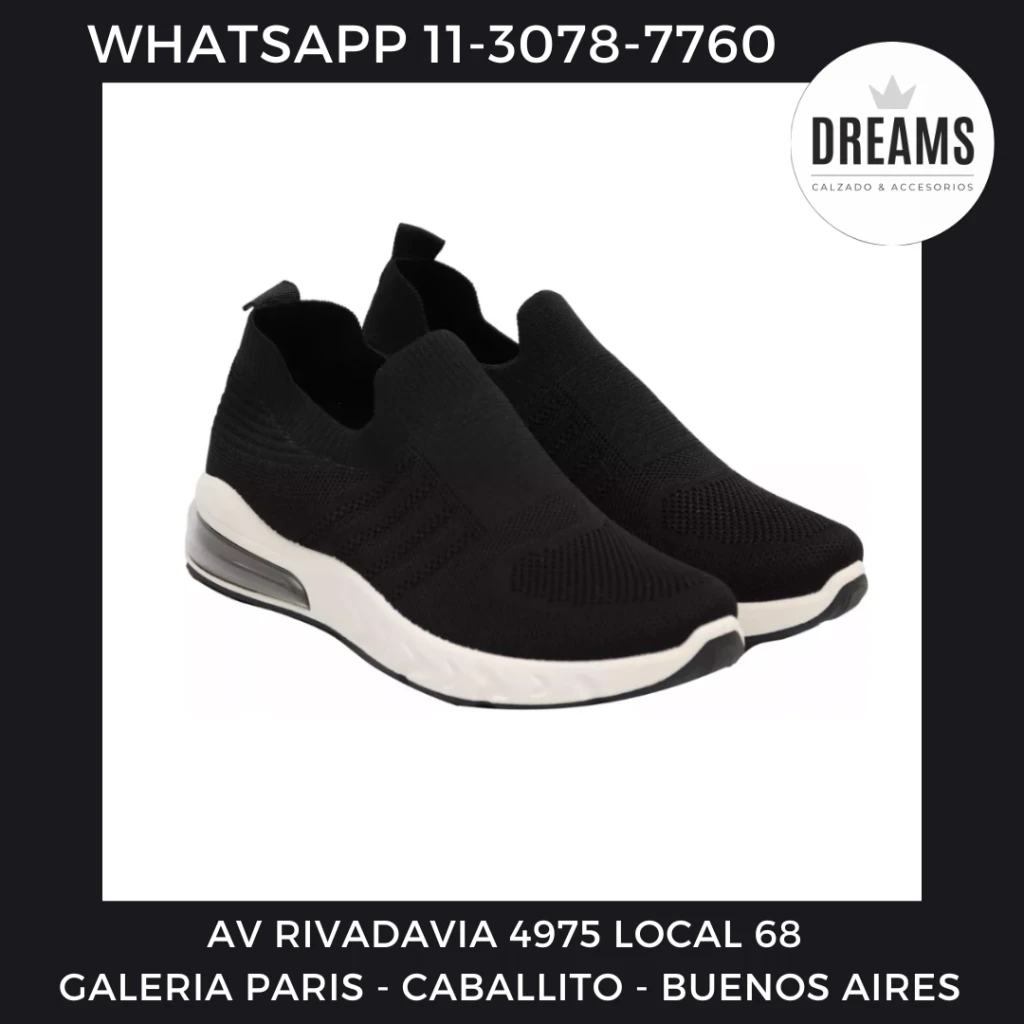 zapatillas negras elastizadas mujer tipo media Wake 109 Dreams Calzado Caballito Av Rivadavia 4975 local 68 Galeria Paris