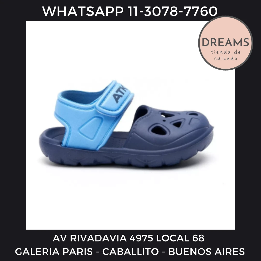 Sandalias para niños Atomik oasis azul abrojo Dreams Calzado Caballito Av Rivadavia 4975 local 68 Galeria Paris