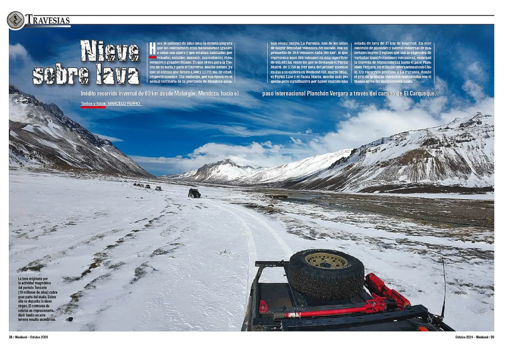 Travesía 4x4 de nieve, desde Malargüe hacia Planchón Vergara a través del Portezuelo de El Carqueque, Mendoza