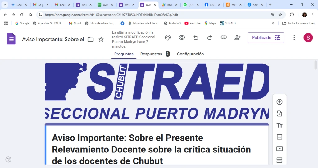 Aviso Importante: Sobre el Presente Relevamiento Docente sobre la crítica situación de los docentes de Chubut