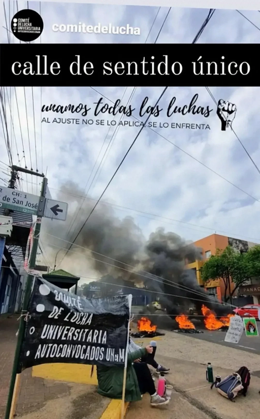S&aacute;bado de mayo, las primeras llamas del corte de la Av. Uruguay