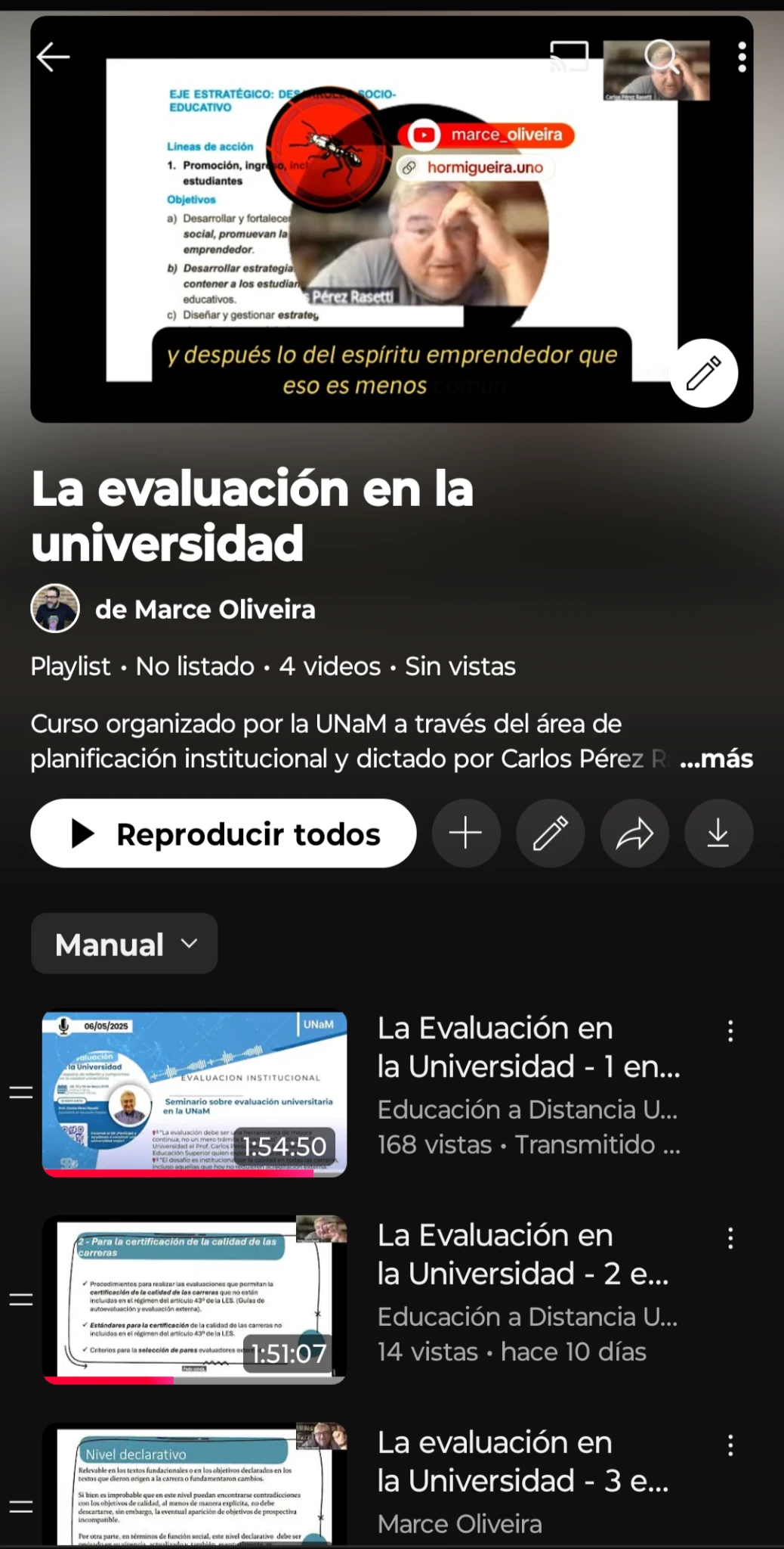 Mirá los tres encuentros con Rasetti por la evaluación universitaria